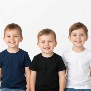 Kit 3 Camiseta Básica lisa Manga Curta Infantil Menina e Menino 100% Algodão 1 ao 3 em Oferta na Shopee