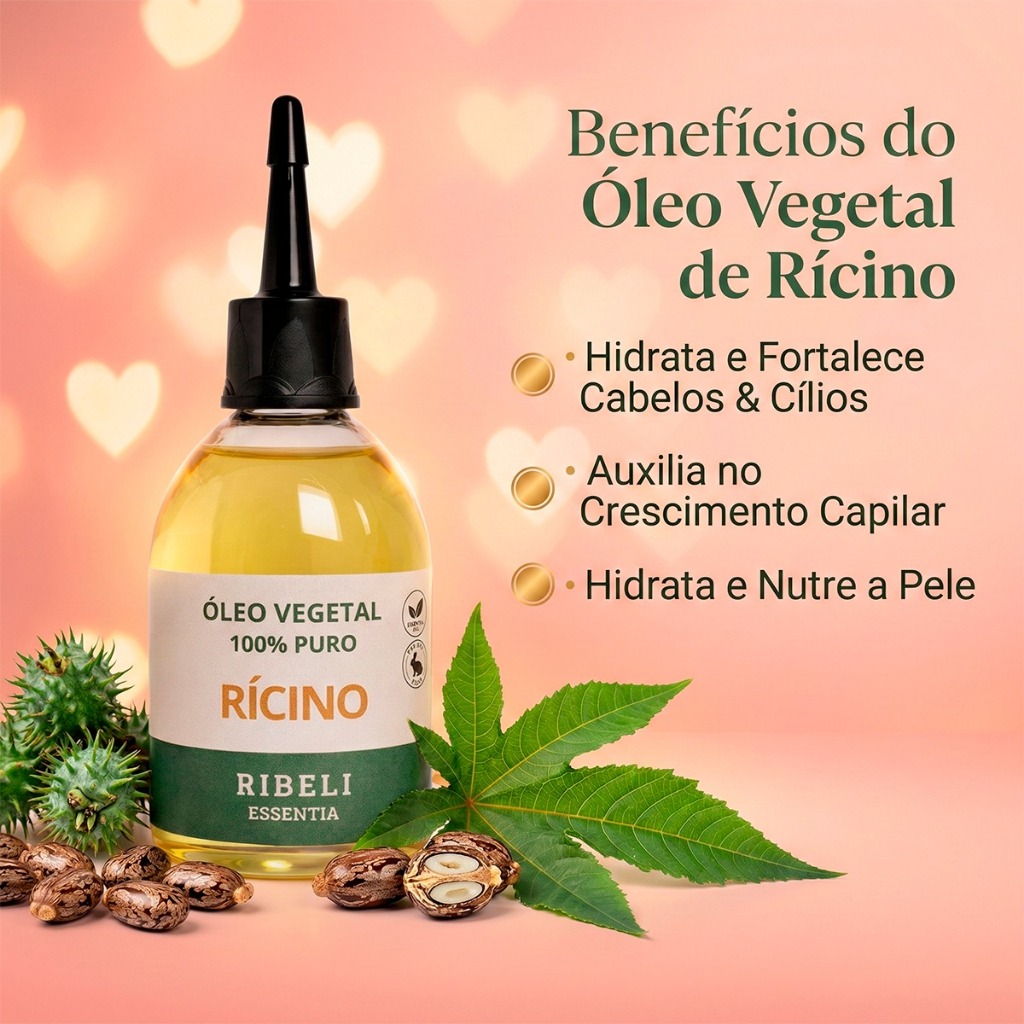 Óleo Para Barba Vegetal de Rícino 100% Puro 100ml Cabelo Masculino