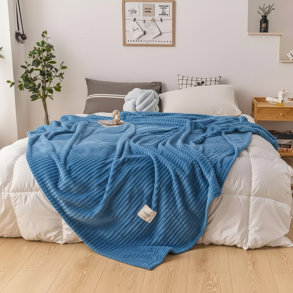 Manta Cobertor Casal Solteiro Canelada Antialérgica Dupla Face Poliéster Macia Oferta Envio FULL em Oferta na Shopee