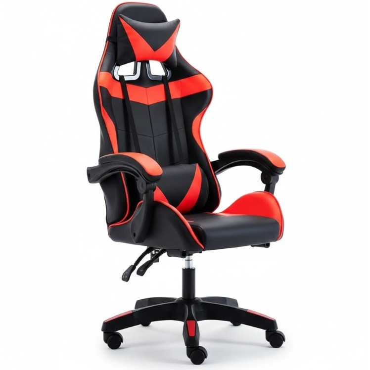 Cadeira Gamer Ergonômica Ajustável Reclinável até 180° com Apoio Lombar e Braços Ajustáveis