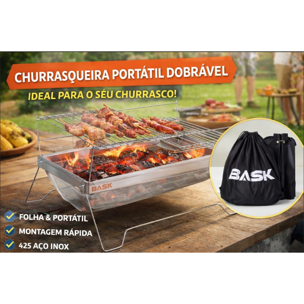 Churrasqueira Portátil Aço Inoxidável Carvão Grelha Ajustável Piquenique Camping Bask em Oferta na Shopee