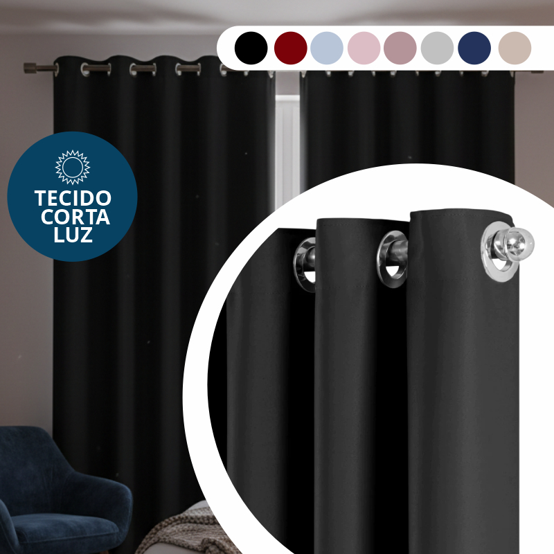 Cortina Blackout em Tecido Premium Corta Luz Blecaute