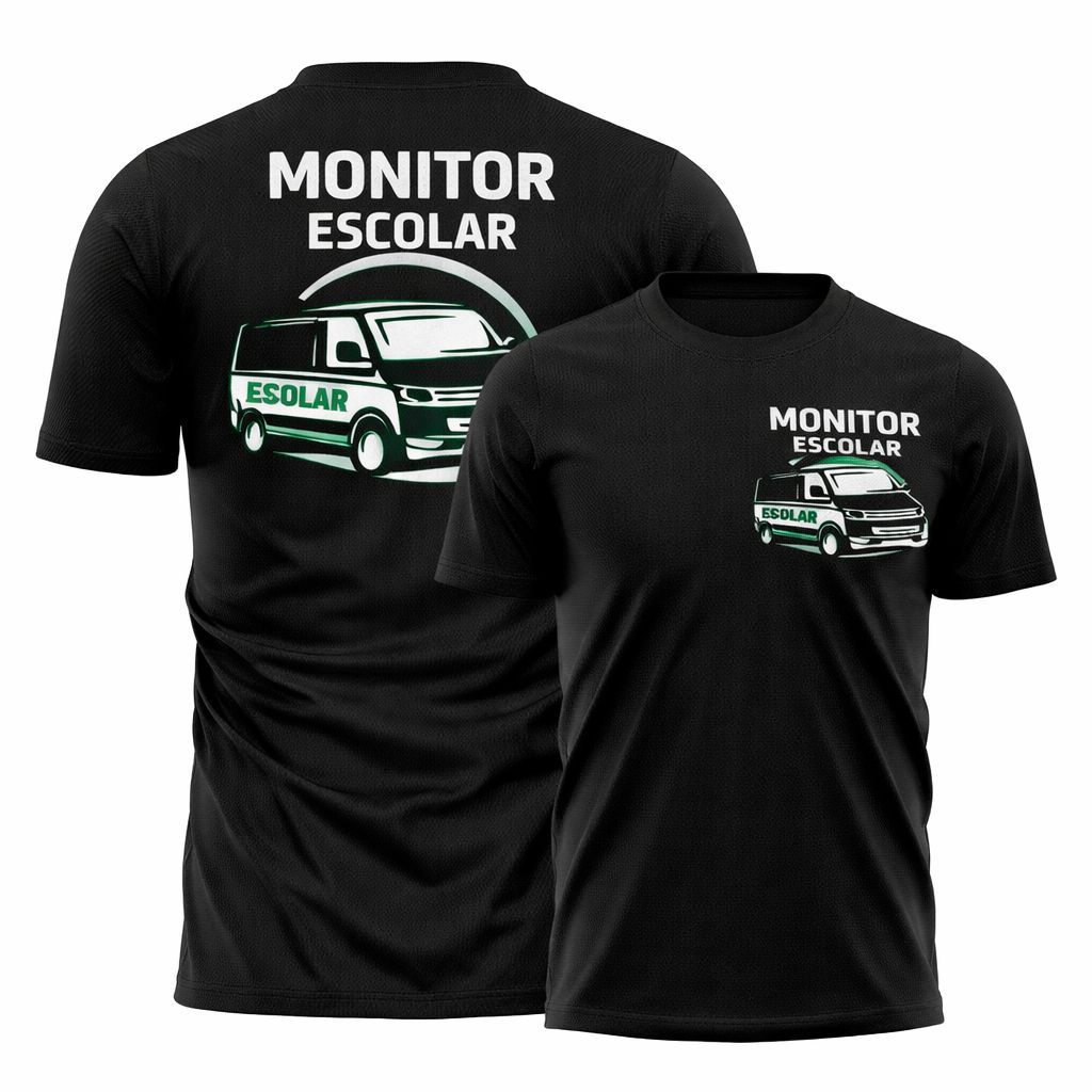 Camiseta Monitor Escolar – Estilo profissional e confortável para o dia a dia 🚐📚    Camiseta unissex confeccionada em te