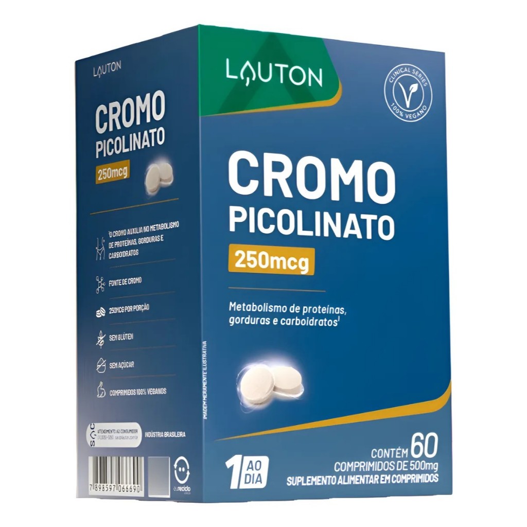 Cromo Picolinato - 60 Comprimidos - Lauton Nutrition em Oferta na Shopee