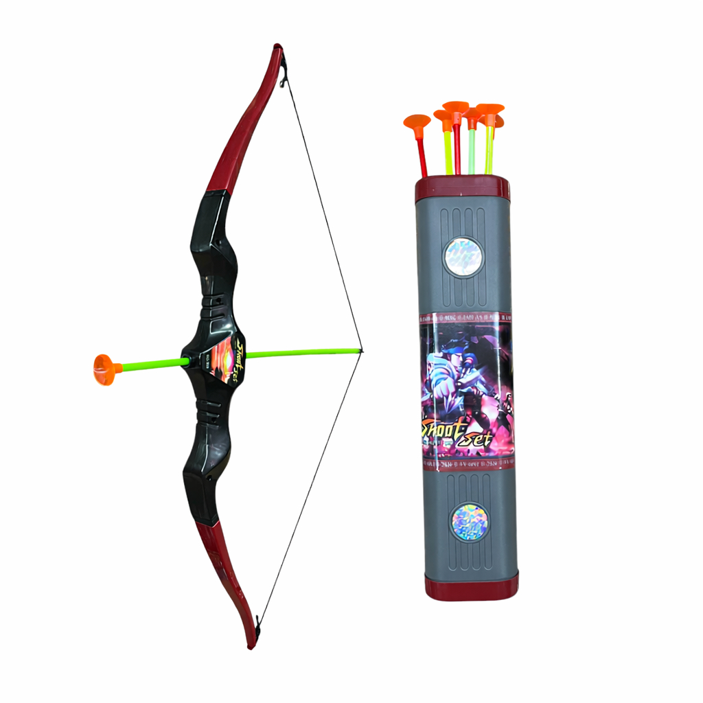 Arco e Flecha Infantil com 6 Flechas Ventosa + Aljava Brinquedo Educativo Coordenação Motora