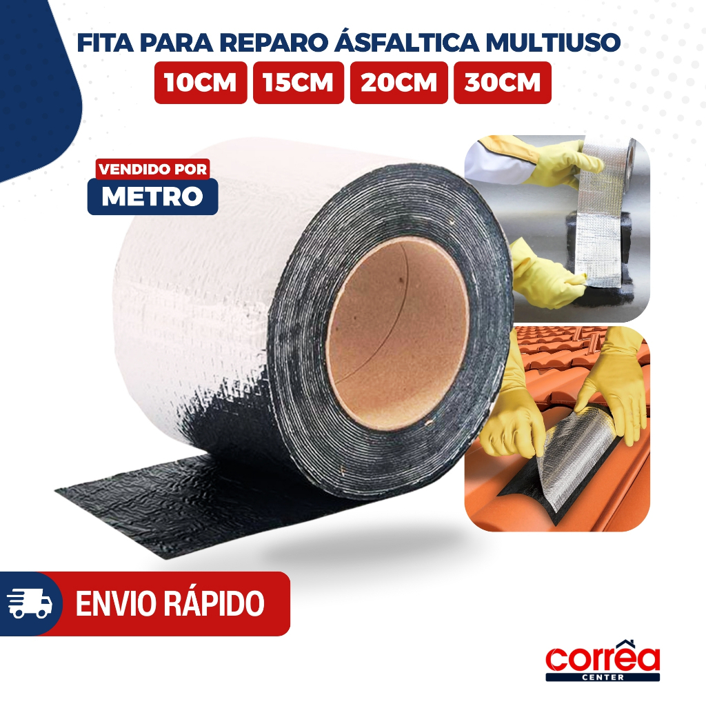 Fita Aluminio Vedação Vazamentos Veda Tudo Trincas Laje Telhado Telhas 10cm, 15cm, 20cm e 30cm em Oferta na Shopee