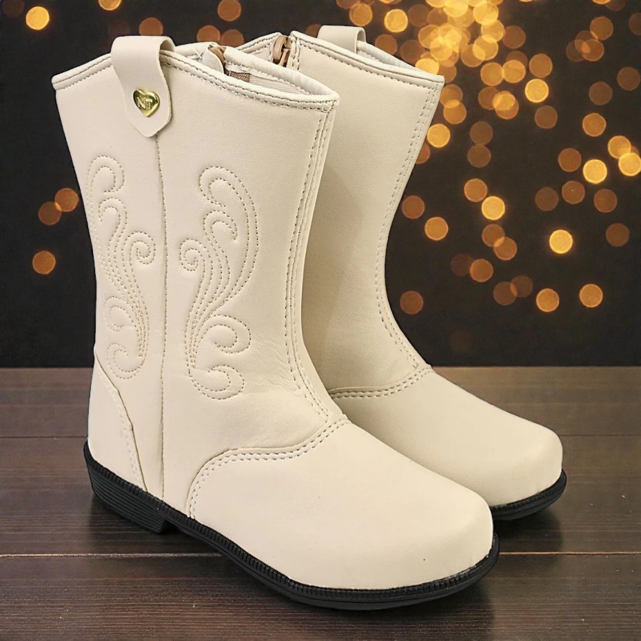 Bota Texana Country Confortável Feminina Infantil Zíper Menina Criança Promoção Envio Rápido