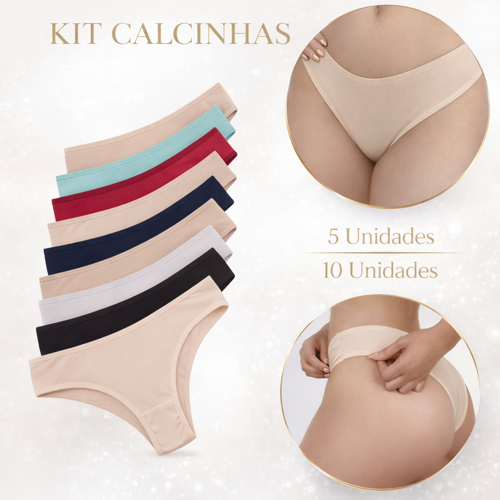 Kit Calcinha Feminina, Calsinha Tanga Adulto Micro Fibra do P ao G,