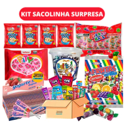 Kit Doces 50 Sacolinhas Surpresa Guloseimas Festa Infantil