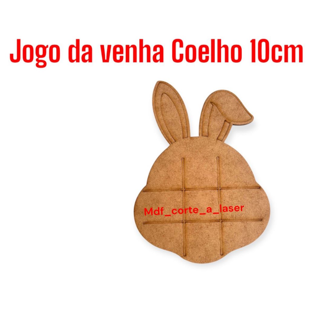 jogo da velha cabeça do coelho 10x10cm mdf3mm/Pascoa em Oferta na Shopee
