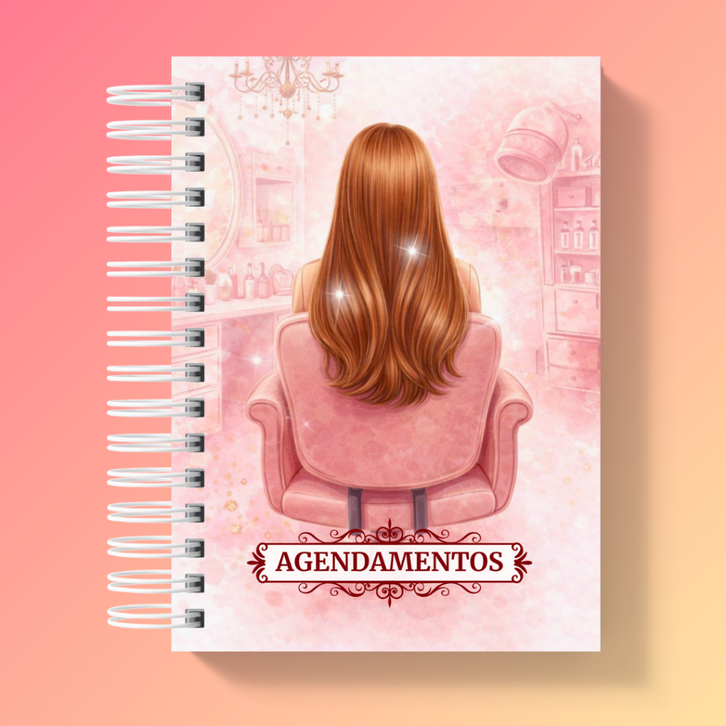 Caderno de Agendamento Cabeleireira | Salão de Beleza A5 Profissional | Controle de Atendimentos