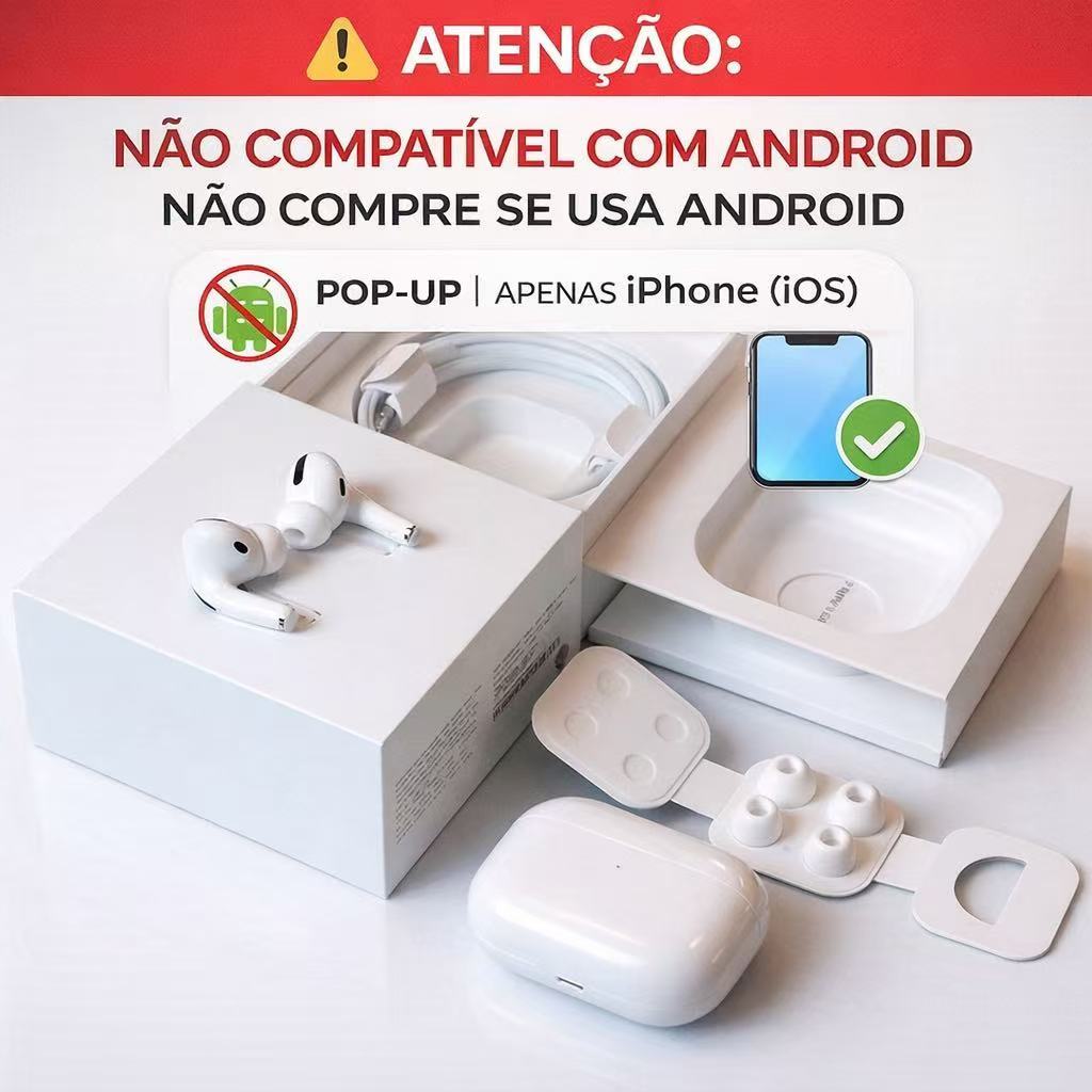 Fone de Ouvido Sem Fio Airpods PRO34567Com Cancelamento De Ruído Bluetooth  Pop-Up para iOS