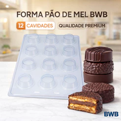 Forma Silicone Mini Pão De Mel 3 Partes Sp 829 12 Pão de Mel por vez Casca Chocolate