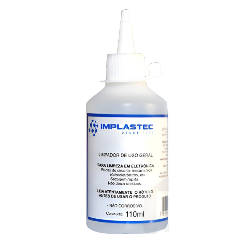 Limpador Isoprop Limpeza de Placas Pasta Termica E Eletrônicos 110ml Implastec
