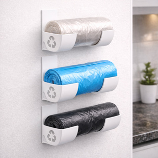 Suporte para Rolo de Saco de Lixo porta rolo dispense sacola puxa organização saco com dupla facil em Oferta na Shopee