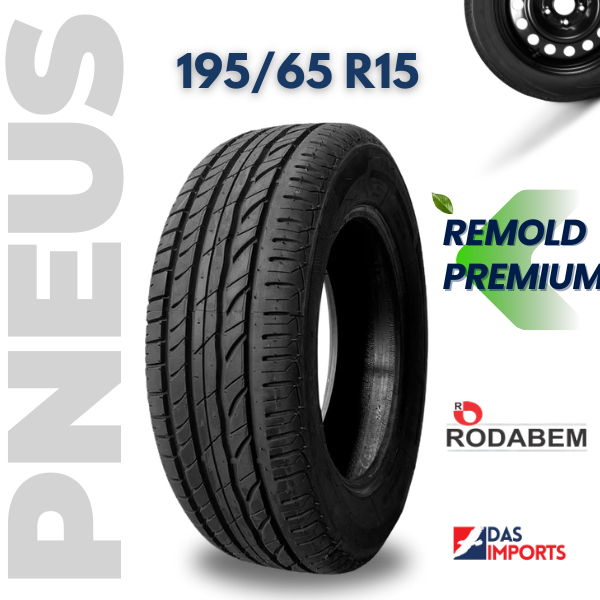 1x Pneu Aro 15 195/65/15 Remold  C Inmetro Ecológico Barato 1 Unidade