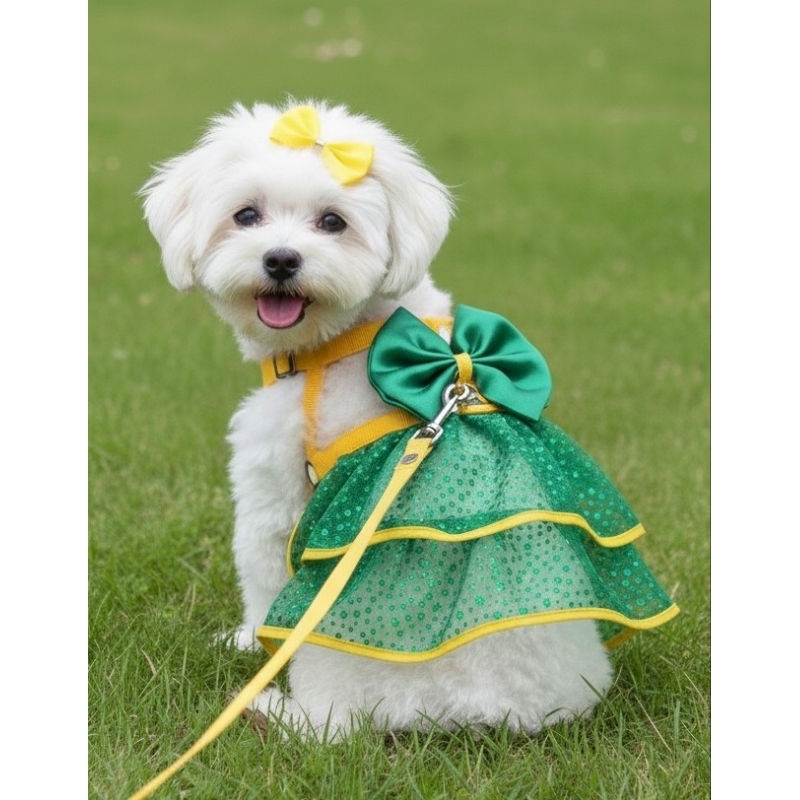 Coleira Peitoral de Saia -  Gato ou Cachorro - Acompanha Guia em Oferta na Shopee