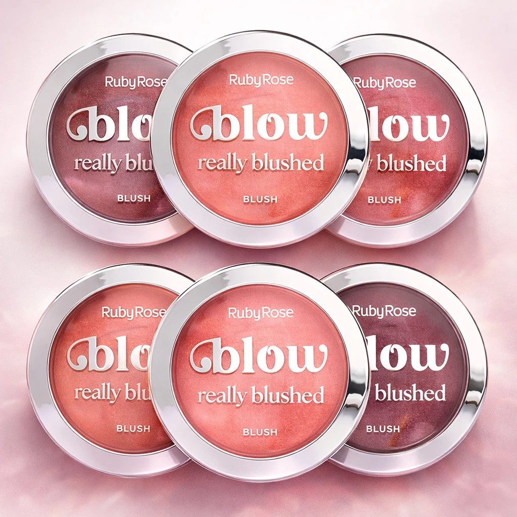 Blush Ruby Rose Linha BLOW Really Blushed – cor intensa, efeito saudável e acabamento aveludado, ideal para realçar maçã em Oferta na Shopee