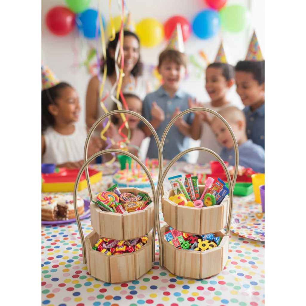 kit 10 cestas de madeira de pinus redonda  13 cm em Oferta na Shopee