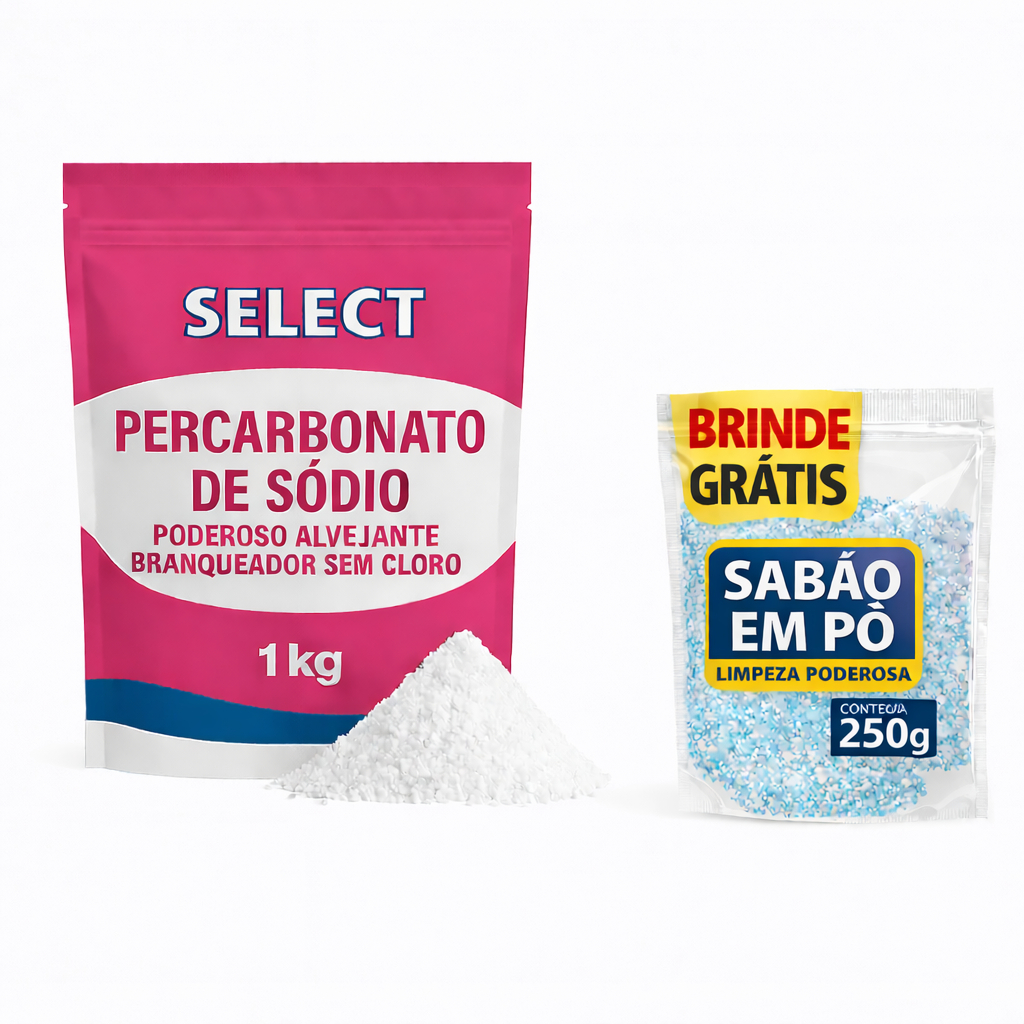 Percarbonato de Sódio 100% Puro - Tira Manchas Multiuso para Roupas Brancas e Coloridas