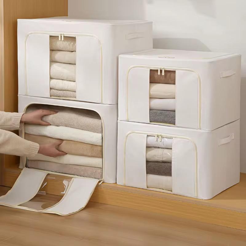 Kit 4 Caixa Saco Organizador Grande Edredom Cobertor Casaco Guarda Reforçado com Zíper