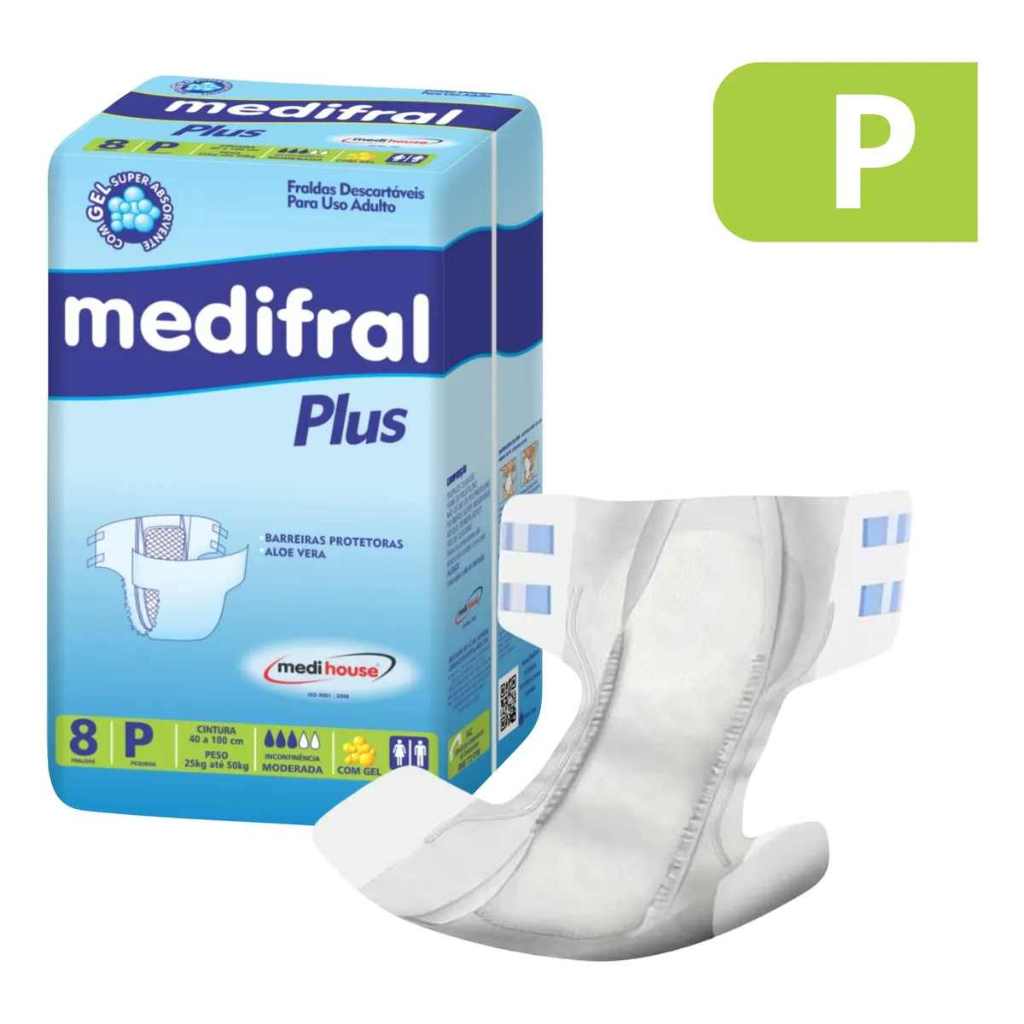 Fralda Descartável Adulto Medifral Plus Medi House P 8 Unids