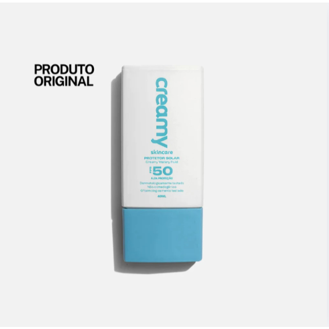 Protetor Solar Creamy FPS 50 40ml - Toque Seco, Resistente à Água, Efeito Matte, Rápida Absorção