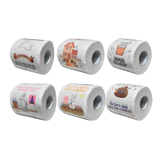 Kit 02 Papel Higiênico Com Estampa Cocô Natal/Pascoa Decoração em Oferta na Shopee