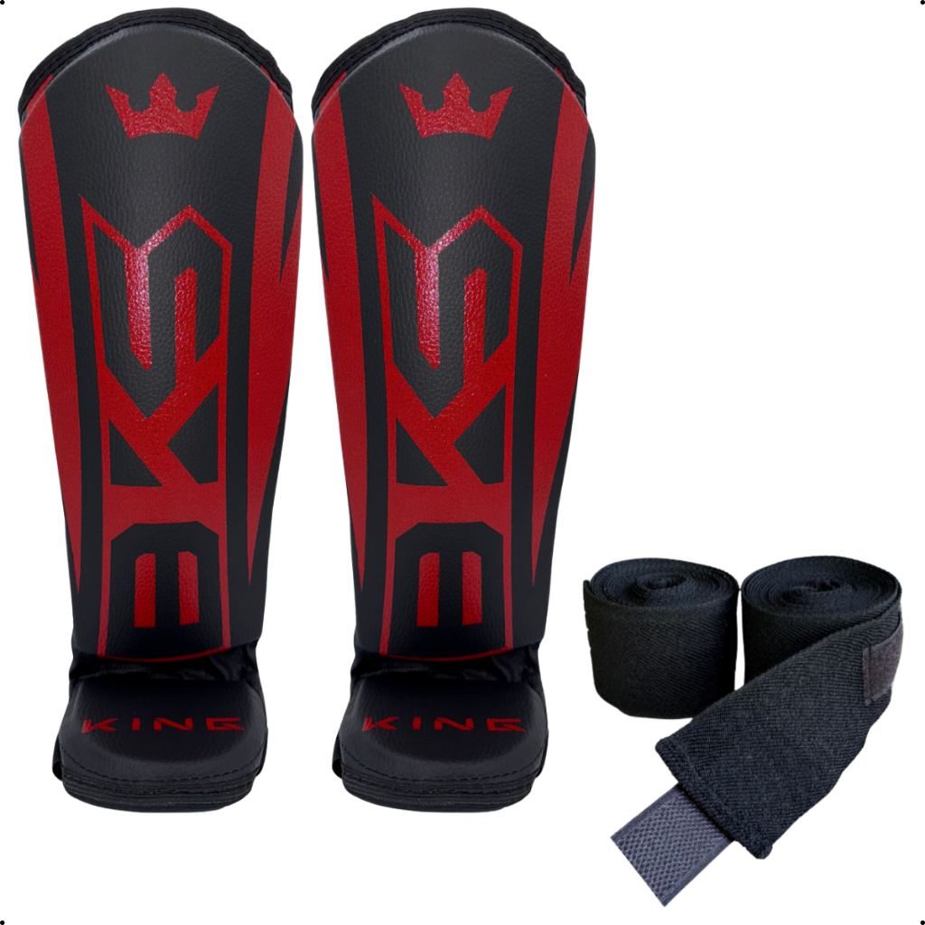 Caneleira Muay Thai Kickboxing Sparring MMA Protetor De Pé + Bandagem Elástica 3 ou 5 metros