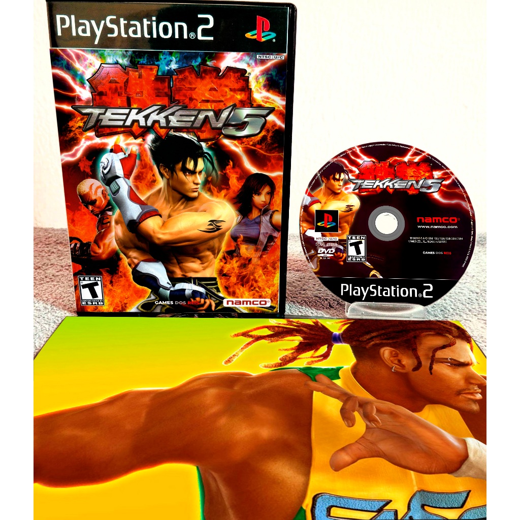 Jogo Tekken 5 para Play 2 Mídia Física com Caixa + Poster