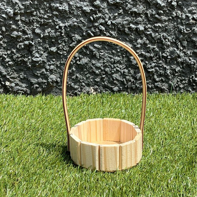 kit 20 cesta de madeira pinus fraldeira redonda para presente natal cosmetico pascoa