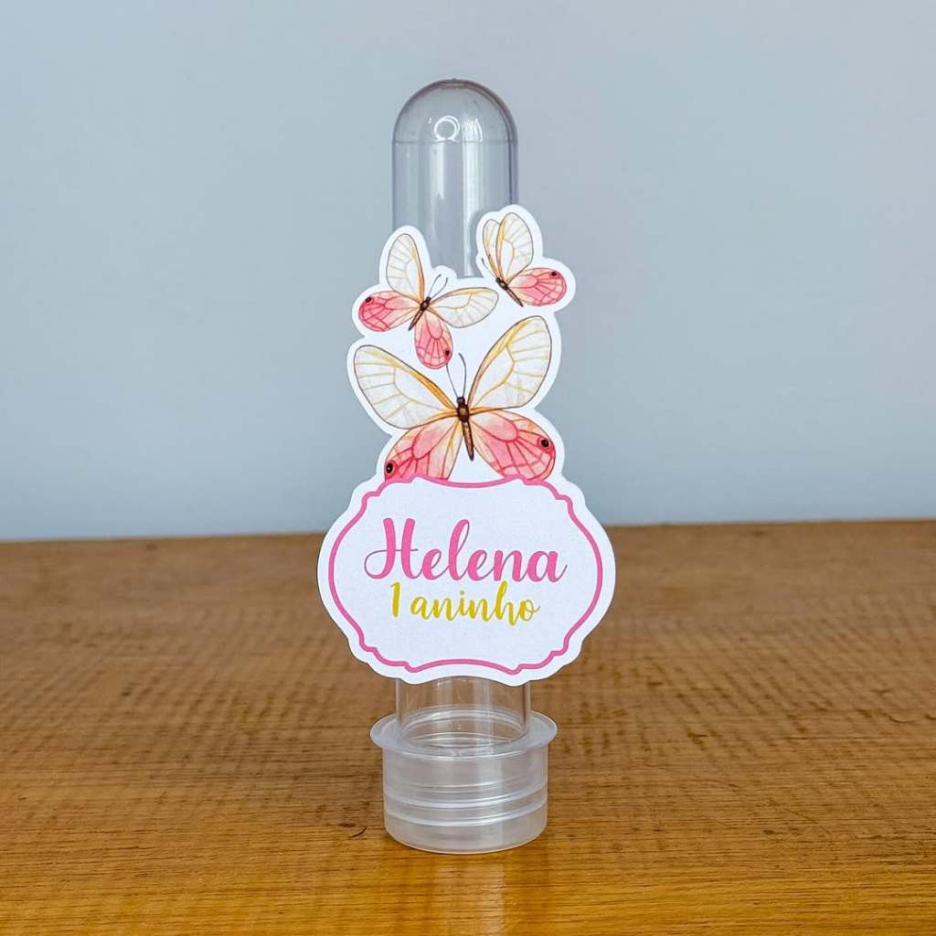 Aplique Para Tubete Borboleta Personalizado -  Lembrancinha - Festa Infantil - Aniversario -Doces