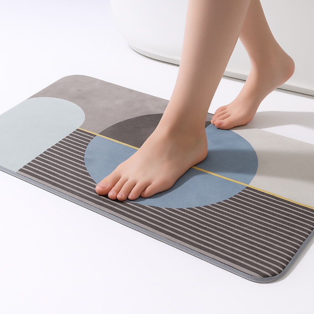 Tapete Banheiro Antiderrapante Absorvente de Secagem Rápida entregar Cor e Estampas sortidos
