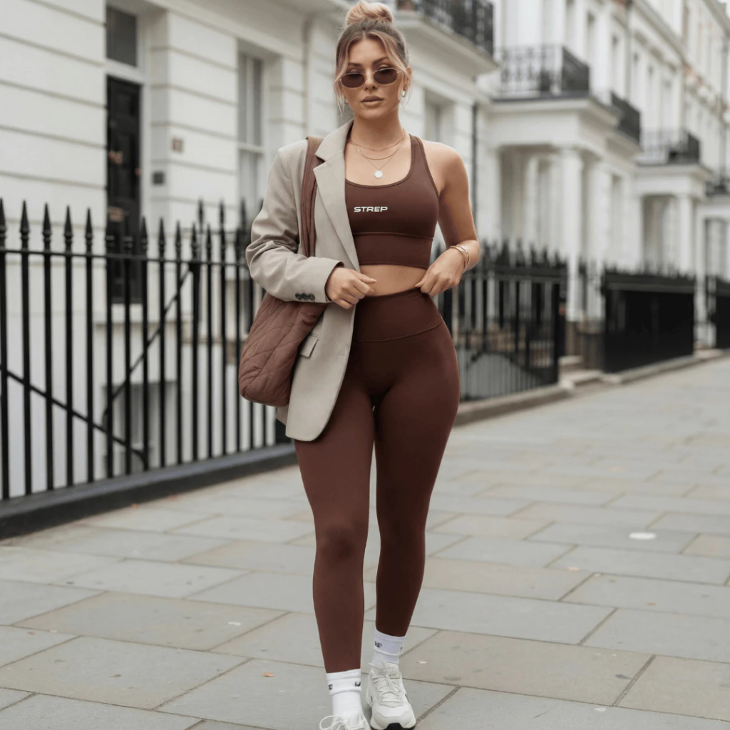 Conjunto Feminino Fitness Academia Treino Dia a Dia Esportes Top + Calça Zero Transparência — imagem 1