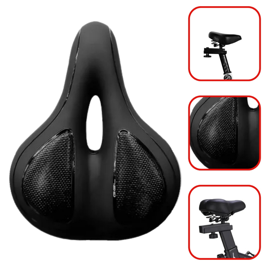 Banco Ergonômico Selim Vazado Com Gel Confort Para Bikes Spinning