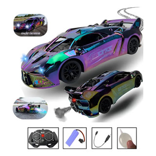 Carrinho De Controle Remoto Recarregável Solta Fumaça Lamborghini Bugatti Super Esportivo 7 Funções