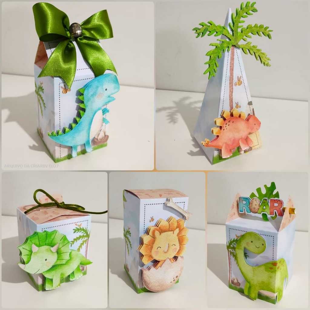 Kit Festa Personalizado Pegue e Monte Dinossauro Baby Lembrancinha de Festa Infantil