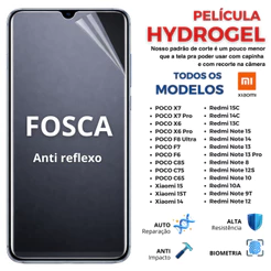Película Hidrogel PREMIUM FOSCA - TODOS XIAOMI X8 X7 X6 Redmi 15 14C 13C