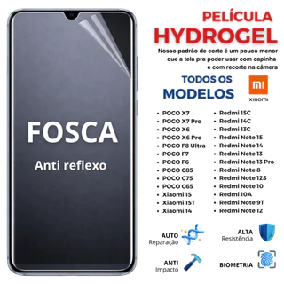 Película Hidrogel PREMIUM FOSCA Anti Impacto Flexível para TODOS OS MODELOS XIAOMI X7 X6 14C 13C