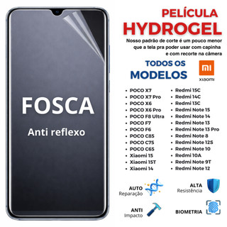 Película Hidrogel PREMIUM FOSCA - TODOS XIAOMI X8 X7 X6  Redmi 15 14C 13C
