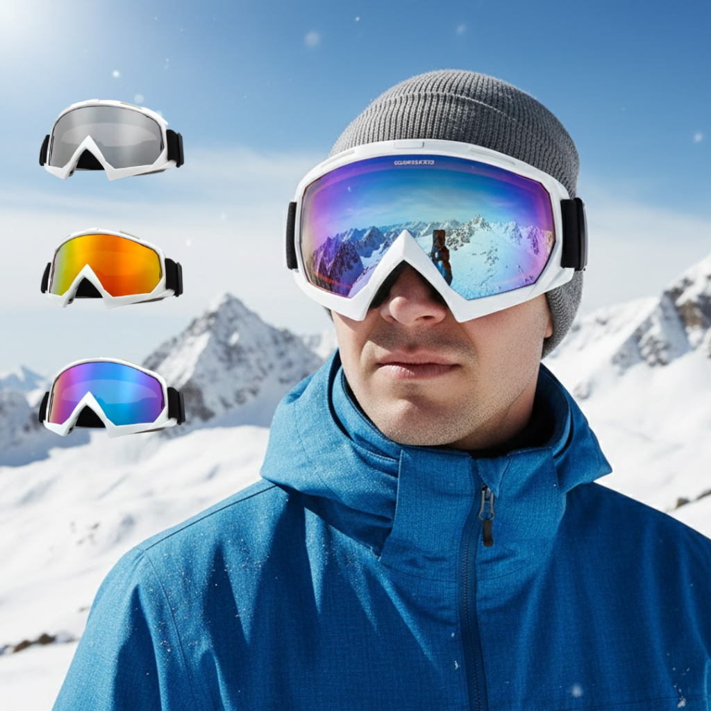 Óculos de Motocross Proteção UV Espelhado Snowboard, Ski, Ciclismo, Airsoft