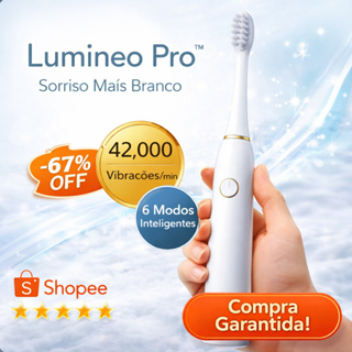 Escova Dental Elétrica Sônica Recarregável USB 6 Modos 42.000 Vibrações  Lumineo Pro CORES SORTIDAS em Oferta na Shopee
