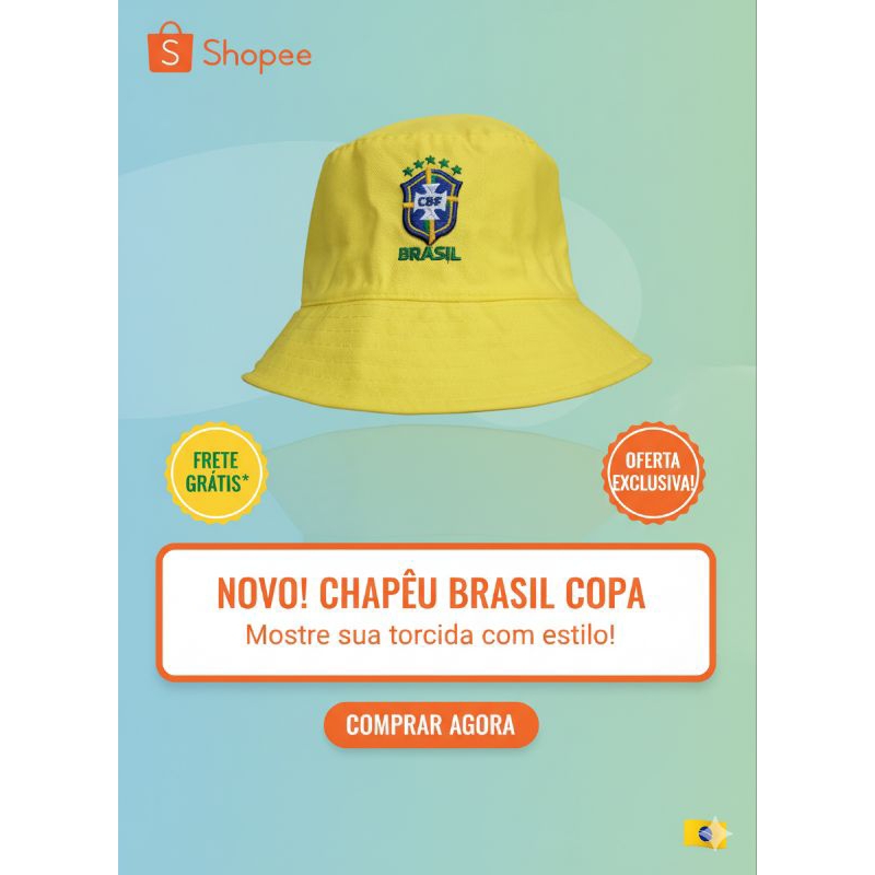 Chapéu Seleção Brasileira Bordado.