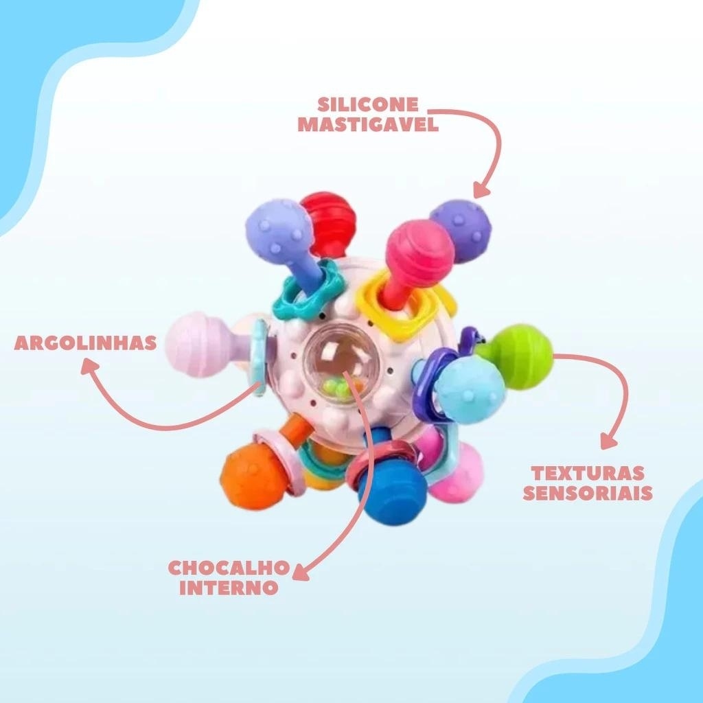 Brinquedo Montessori - Brinquedo Sensorial - Brinquedos para Bebê -l - Chocalho Bebês 0 12 Meses Rotati