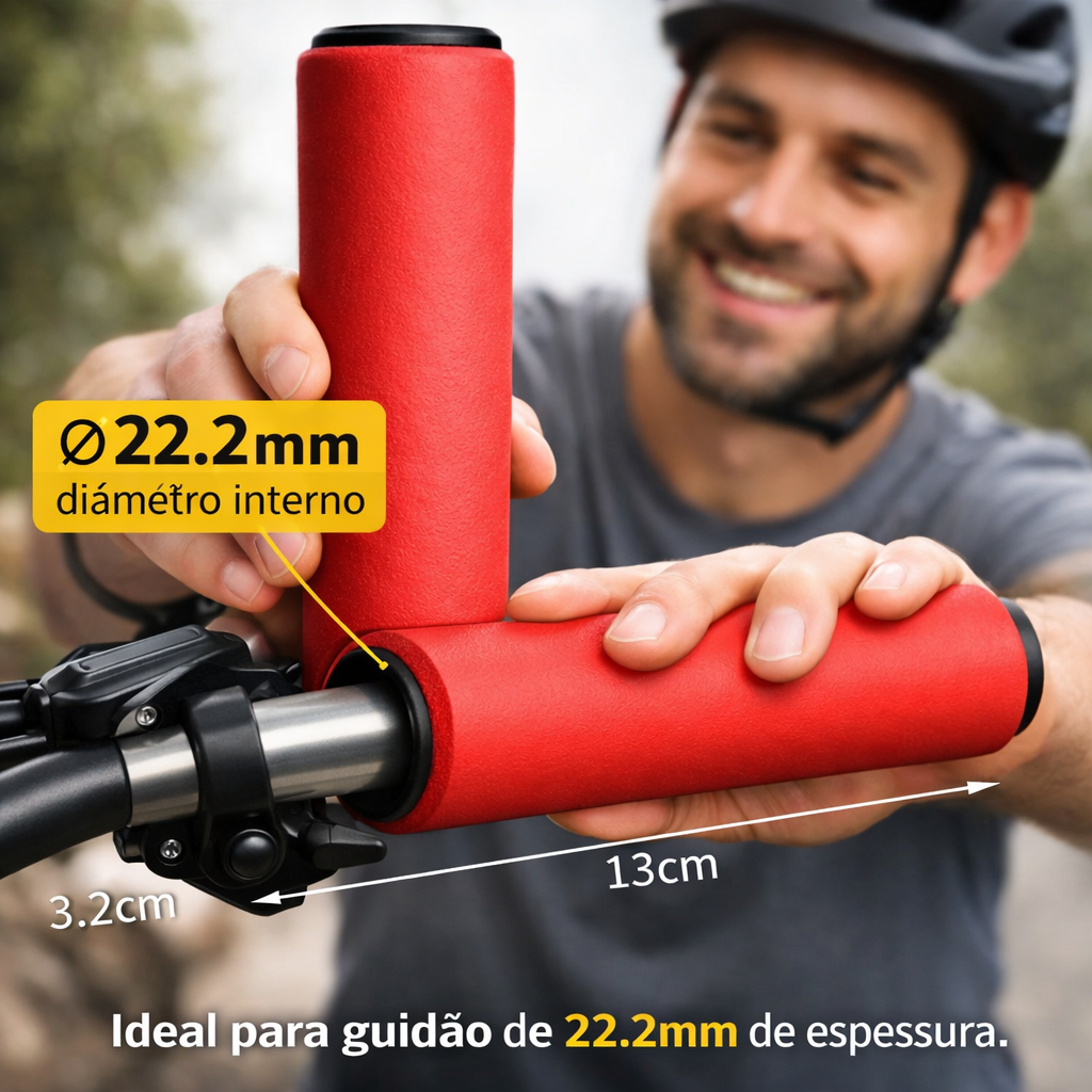 Manopla Punho Bike MTB Espuma Gel Silicone Várias Cores Luva