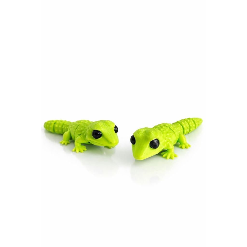 Lagartixa Articulada 14cm Verde claro – Kit com 2 Unidades | Brinquedo Flexível Decorativo