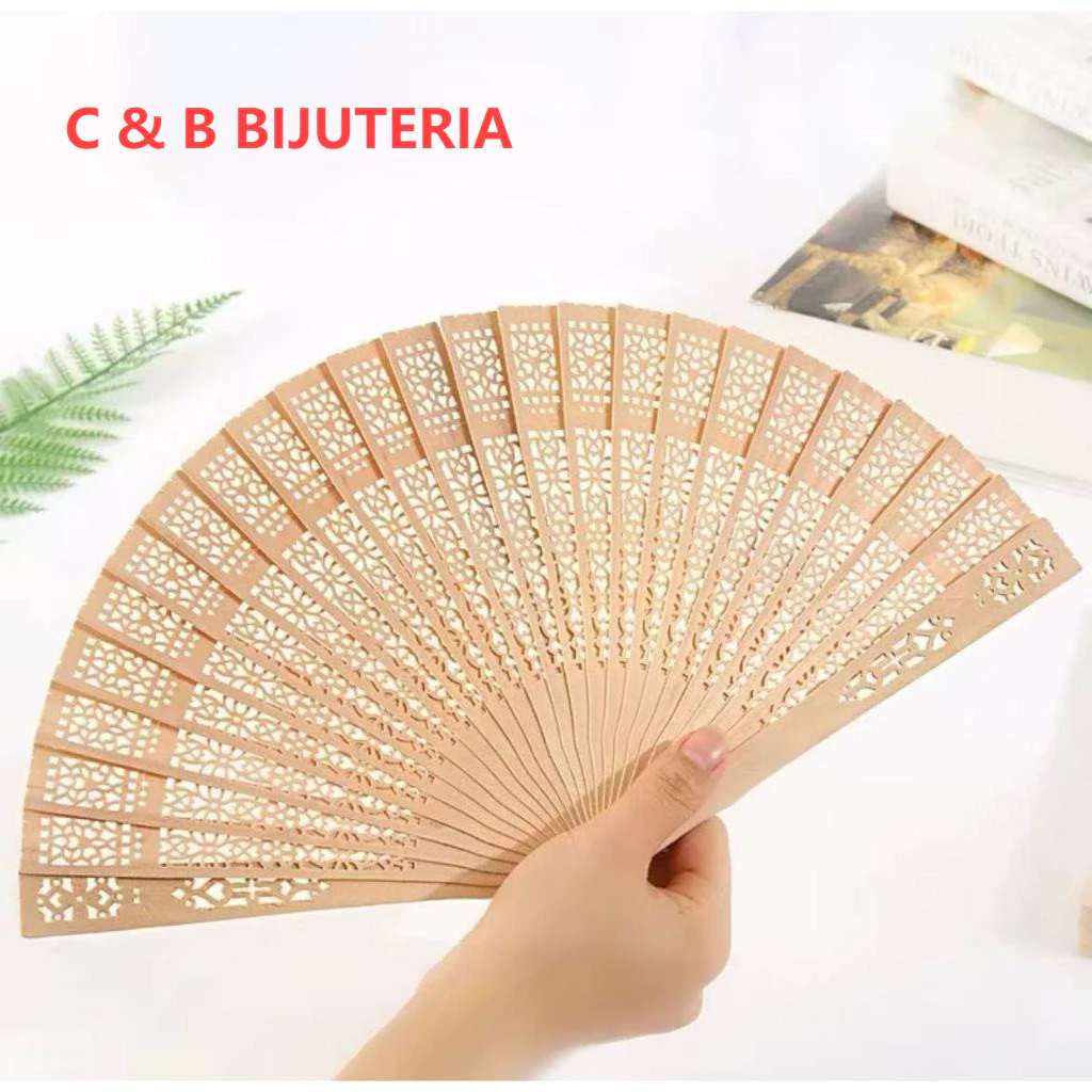 Kit 12 Pcs Leques De Mão - Madeira Natural tipo Bambu - Ideal Para Lembrancinha Festa Casamento em Oferta na Shopee