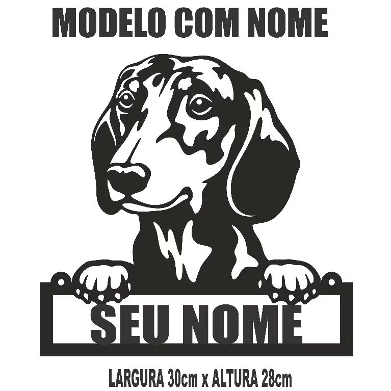 Cão-Salsicha Dachshund Quadro Decorativo Com Nome Ou Sem Nome Dog Pet MDF 3mm Vazado
