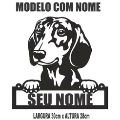 Cão-Salsicha Dachshund Quadro Decorativo Com Nome Ou Sem Nome Dog Pet MDF 3mm Vazado