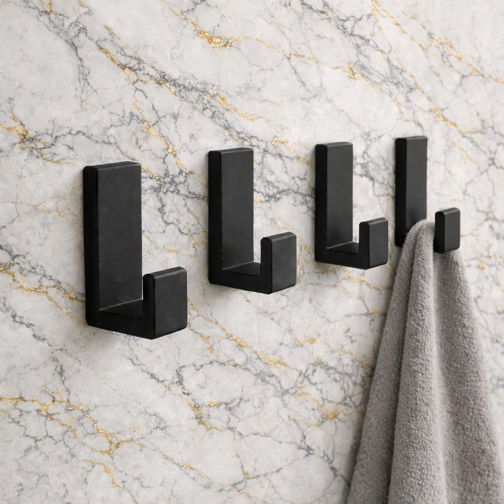 Gancho Adesivo Sem Furo | Alta Resistência | Banheiro Cozinha Quarto | Preto Branco Cabide em Oferta na Shopee